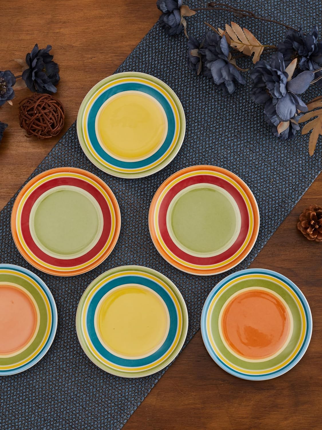 Bico Tunisian 6-inch Ceramic Plain Appetizer Plate Set of 6