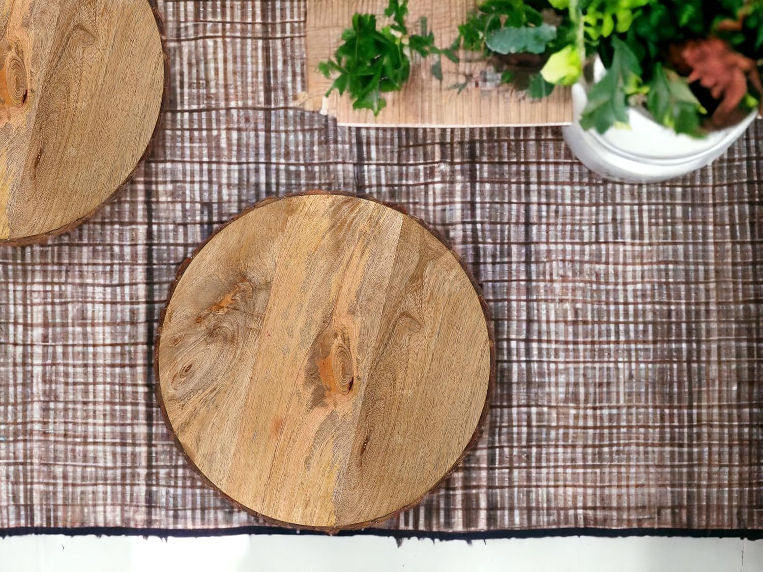 Cleentable Mango Wood Appetizer Plate 4-Pack