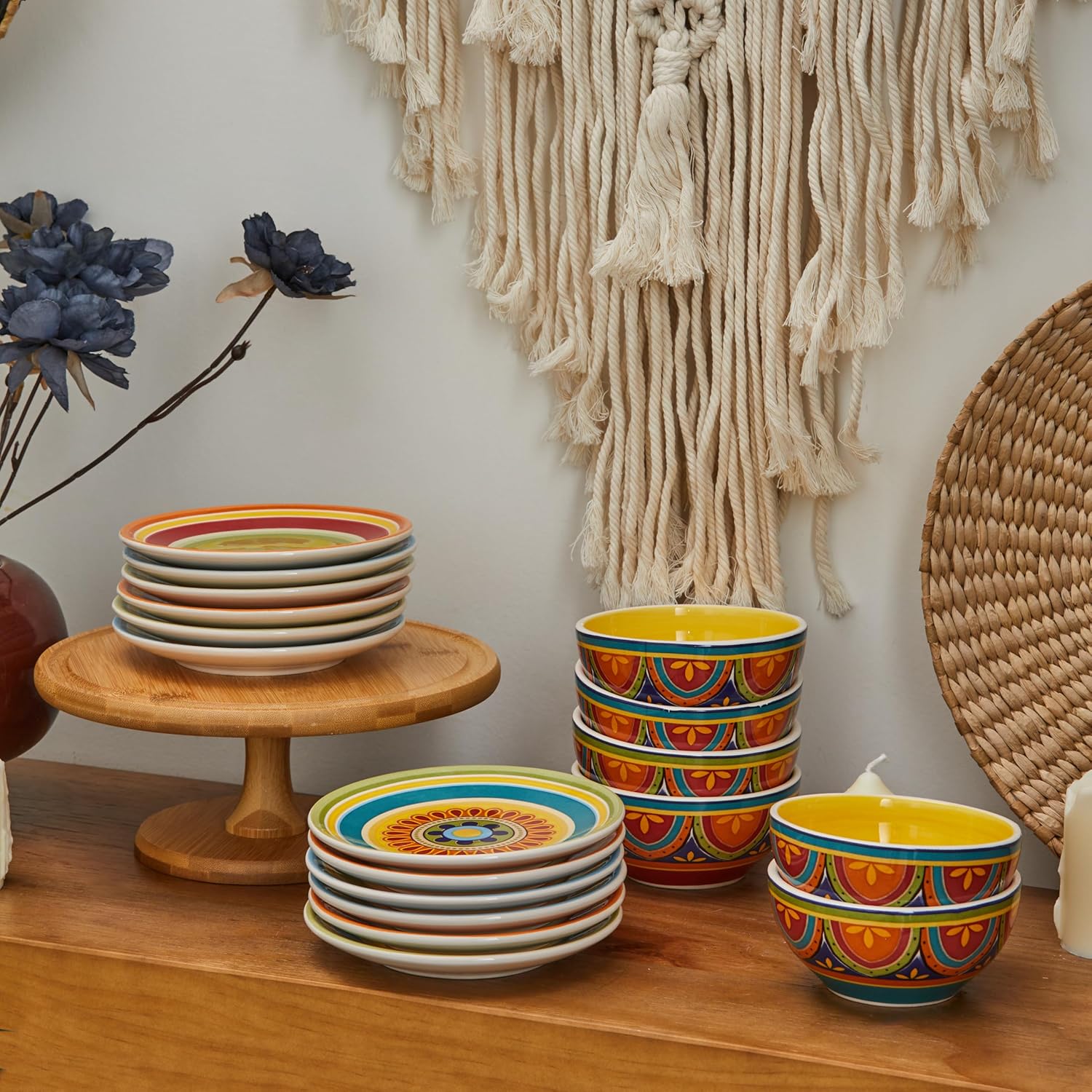Bico Tunisian 6-inch Ceramic Plain Appetizer Plate Set of 6