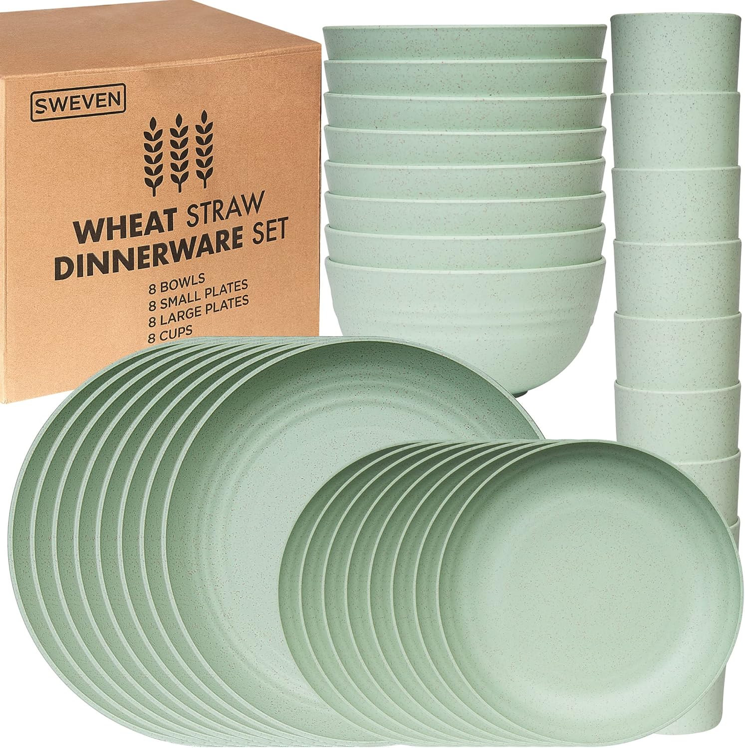 Sven Unbreakable Dinnerware Sets 8-Piece Set - Eco-Friendly Microwave dishwasher Safe