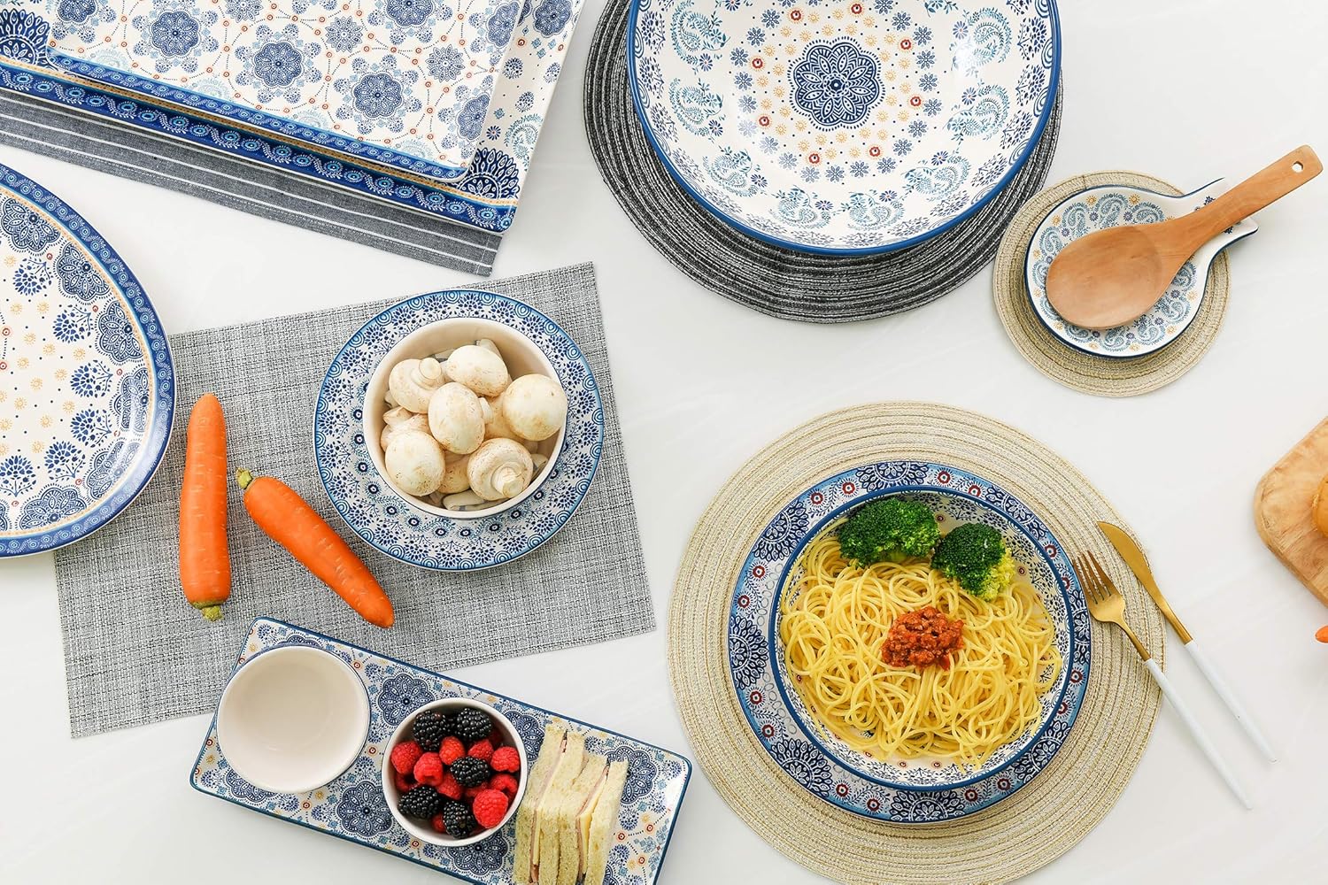 Bico Blue Talavera 18-inch Ceramic Serving Platter