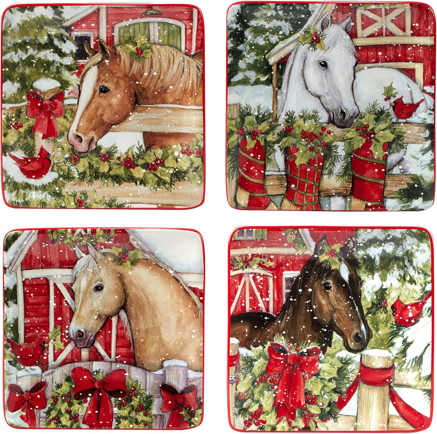 Homestead Christmas Dinner Plates for Entertaining Holidays