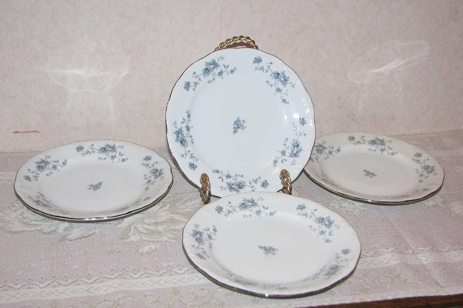 Stunning Blue-White Johann Haviland Dinner Plates Set of 4