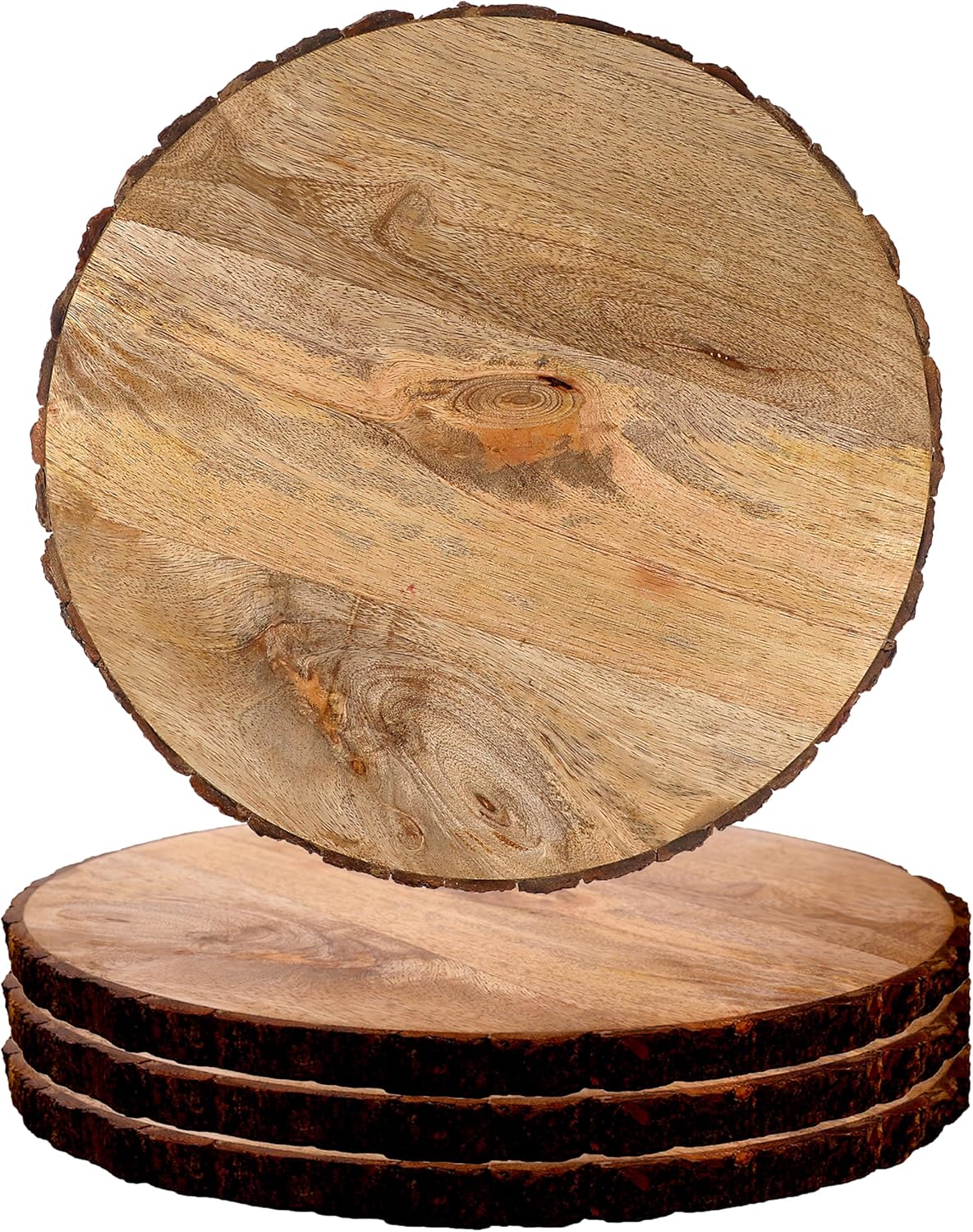Cleentable Mango Wood Appetizer Plate 4-Pack