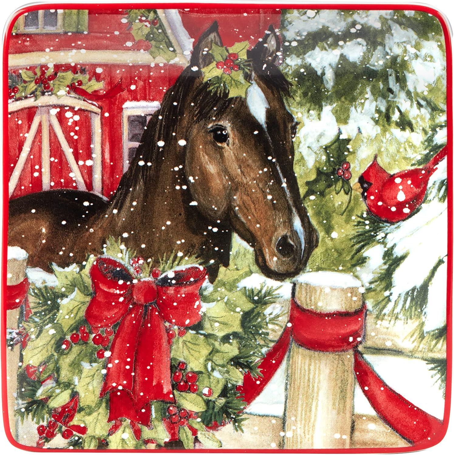 Homestead Christmas Dinner Plates for Entertaining Holidays