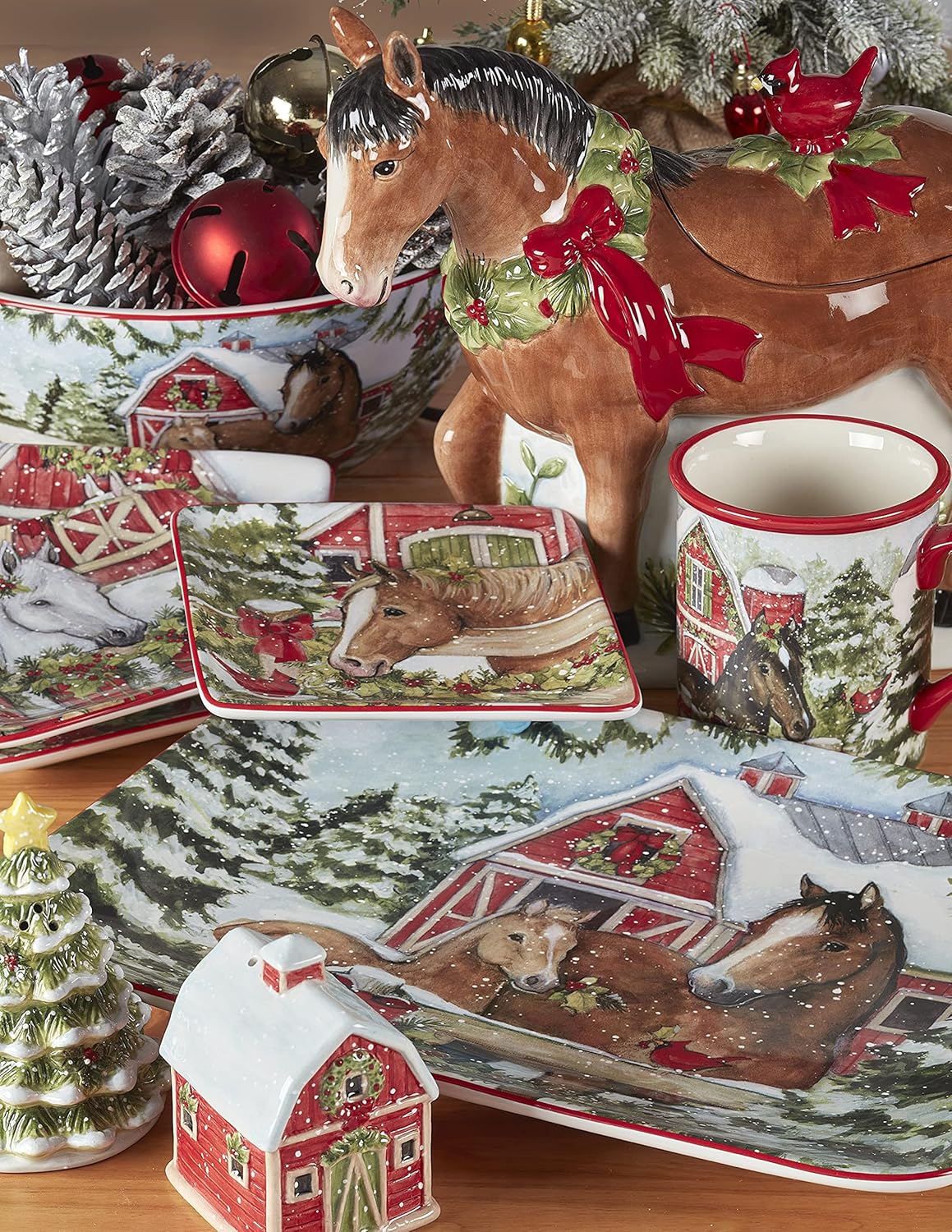 Certified International Homestead Christmas Salad Plate - 9 Durable Diners Delight
