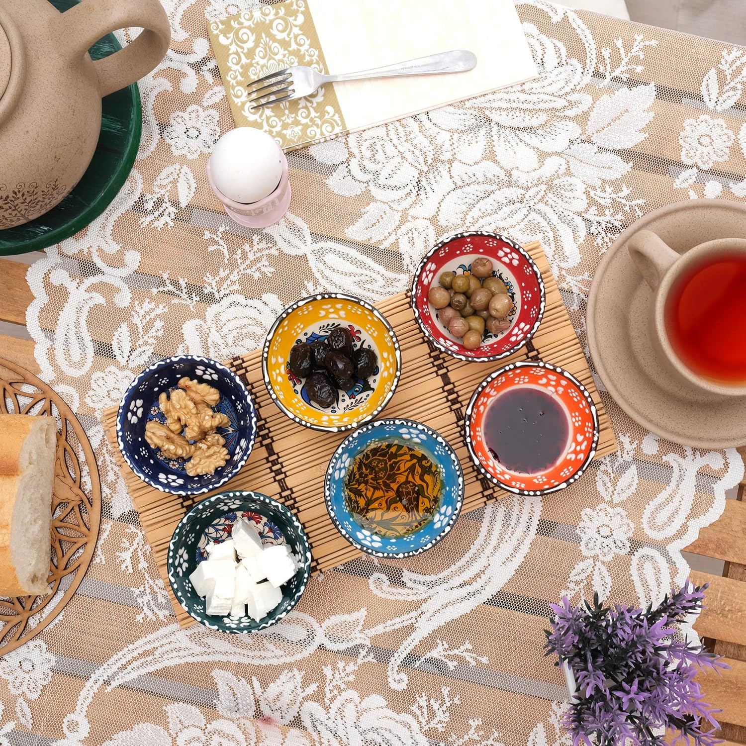 BCS Ceramic Pinch Bowls Set of 6 - Perfect for Cooking and Charcuterie