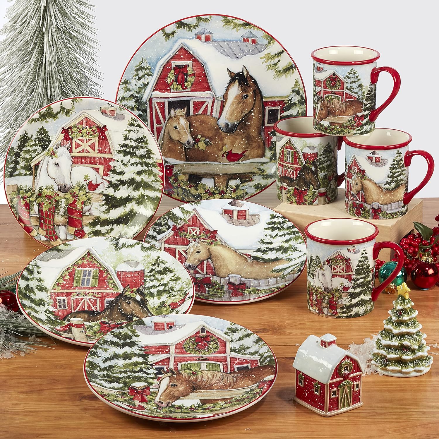 Certified International Homestead Christmas Salad Plate - 9 Durable Diners Delight