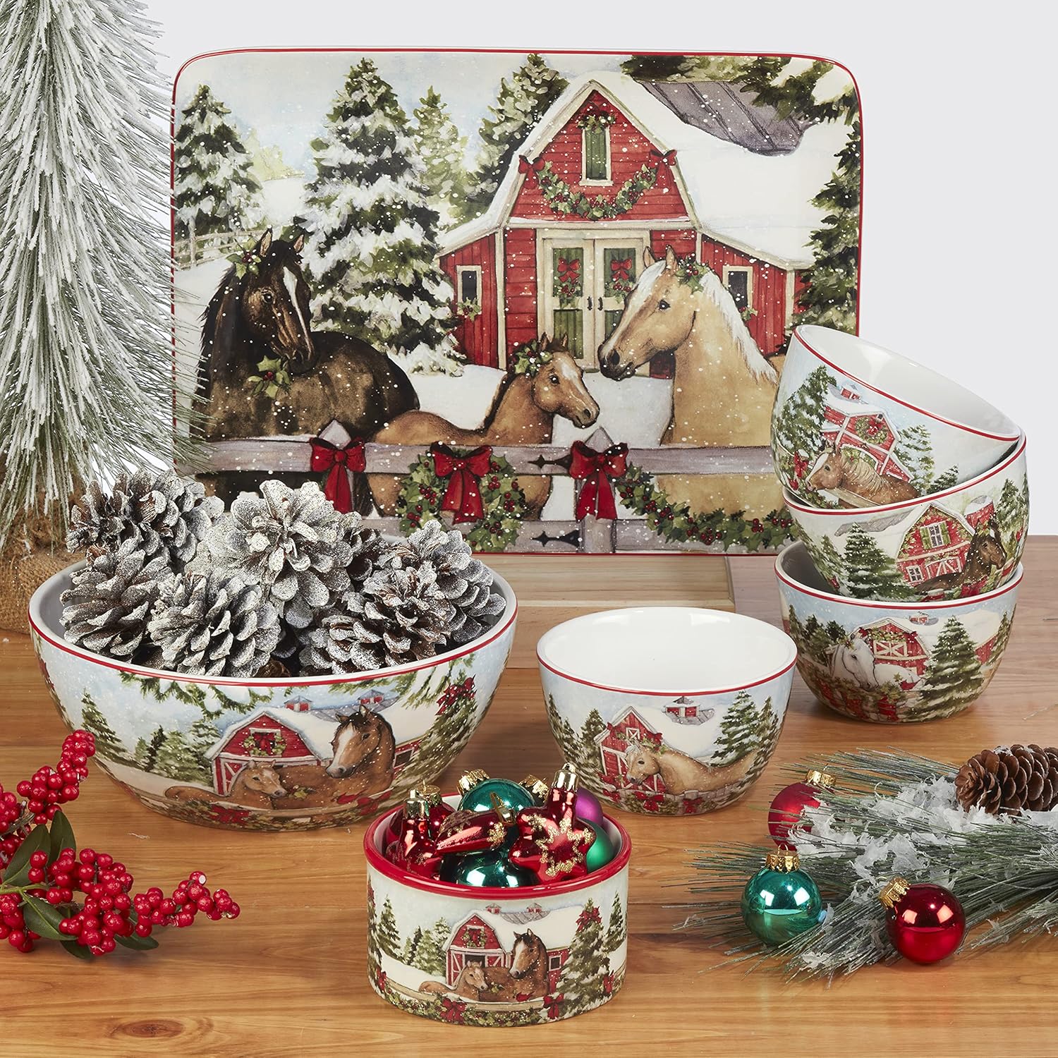 Certified International Homestead Christmas Salad Plate - 9 Durable Diners Delight