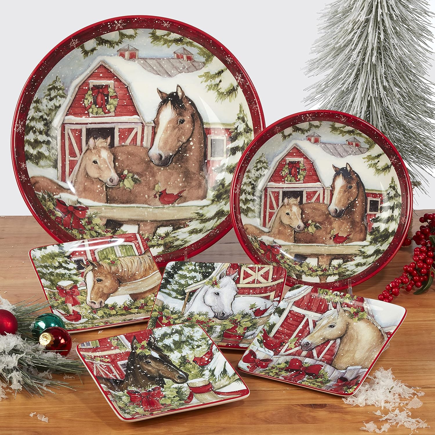 Certified International Homestead Christmas Salad Plate - 9 Durable Diners Delight